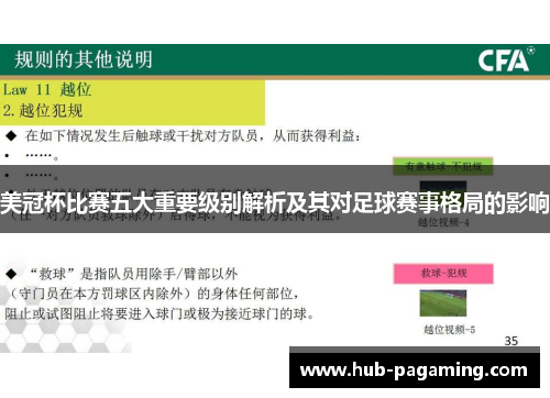 美冠杯比赛五大重要级别解析及其对足球赛事格局的影响